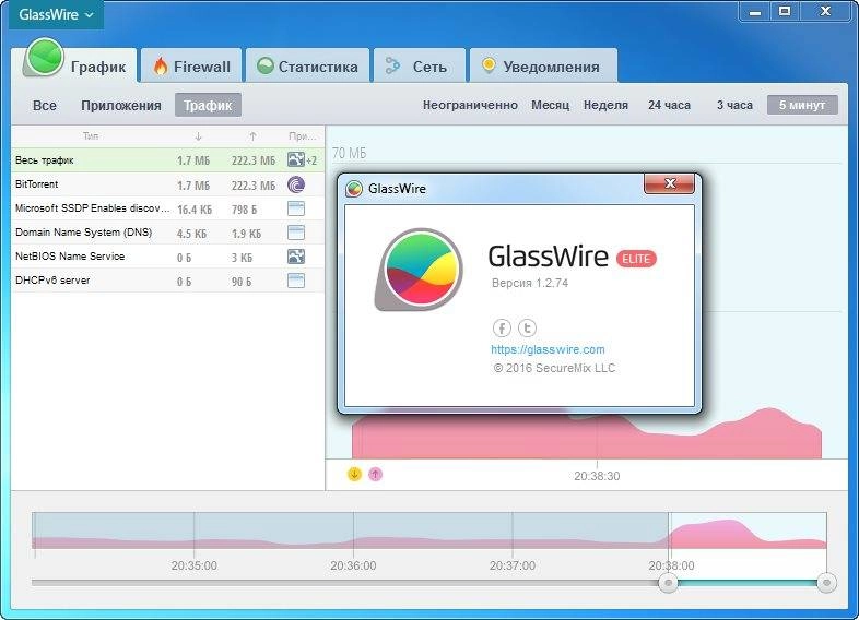 Активация GlassWire Elite 1.2.74 Final