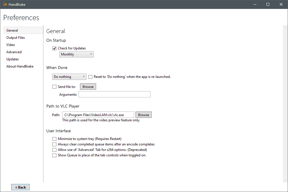 Активация HandBrake 1.0.0