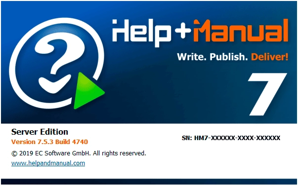 Активация Help+Manual Server Edition 7.5.3 Build 4740