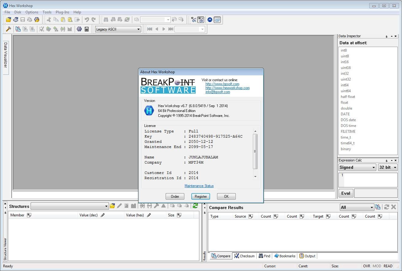 Активация Hex Workshop Hex Editor Pro v.6.8.0.5419