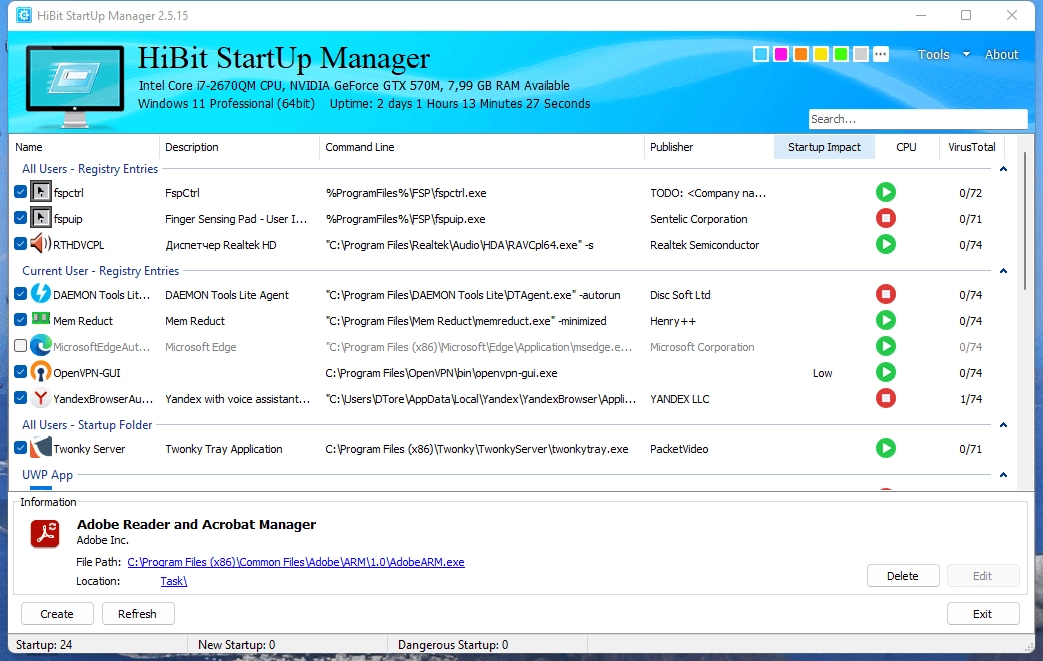 Активация HiBit Startup Manager 2.6.45 + Portable