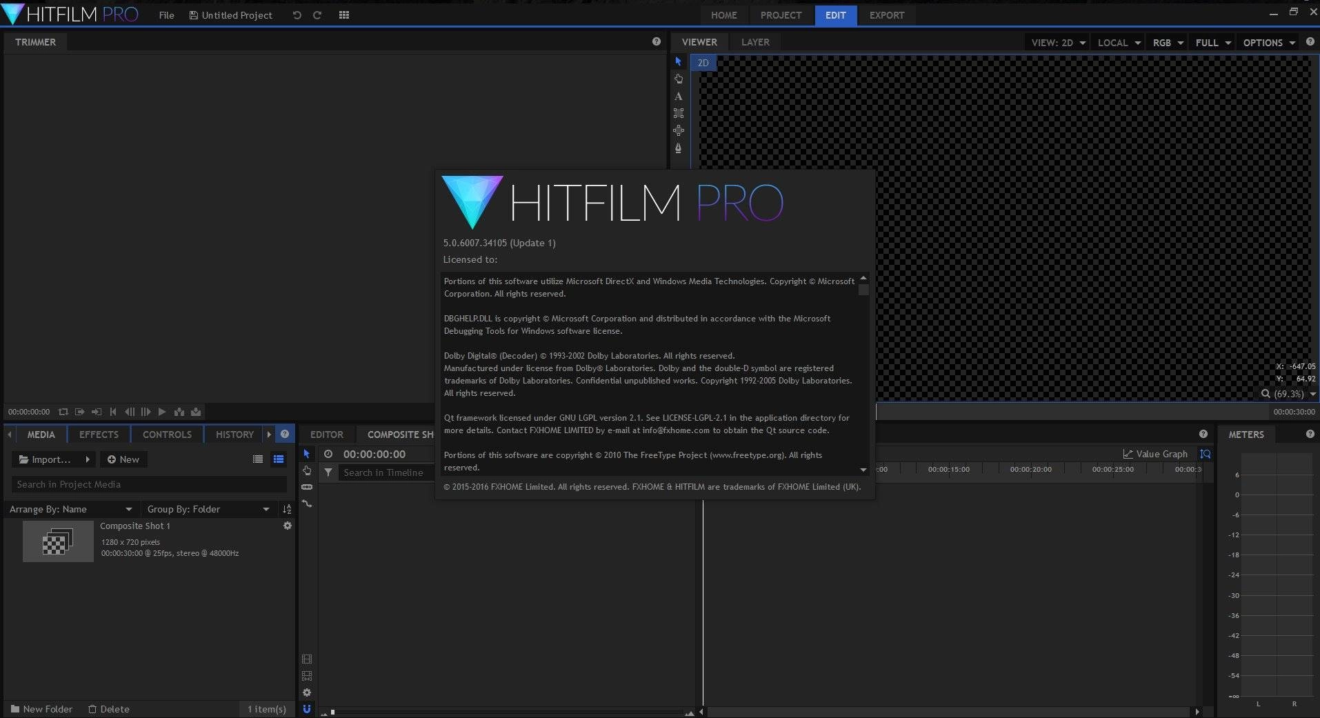 Активация HitFilm Pro 5.0.6007 build 34105