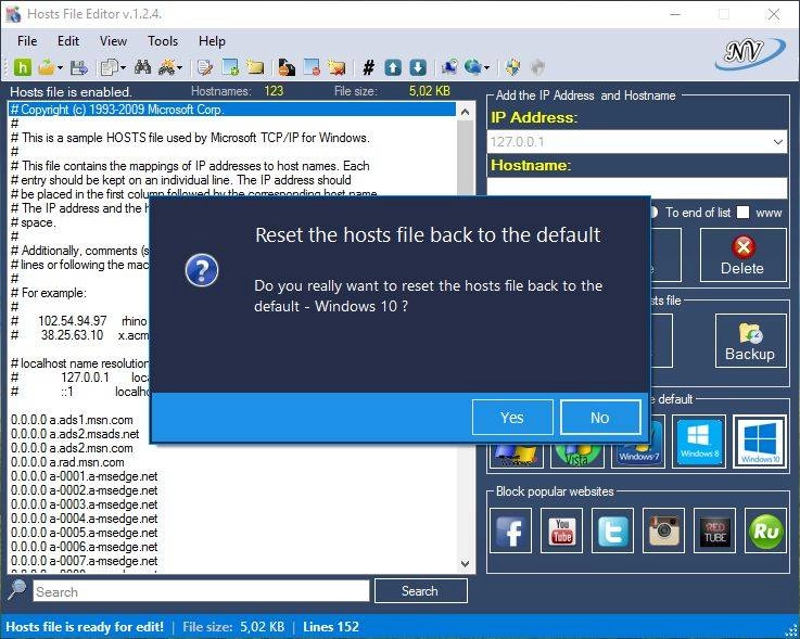 Активация Hosts File Editor 1.2.4 Portable