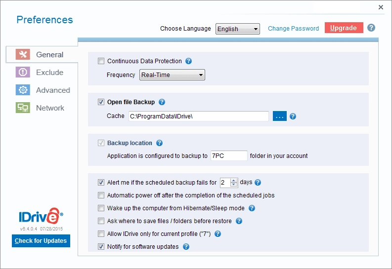 Активация IDrive 6.4.0.4