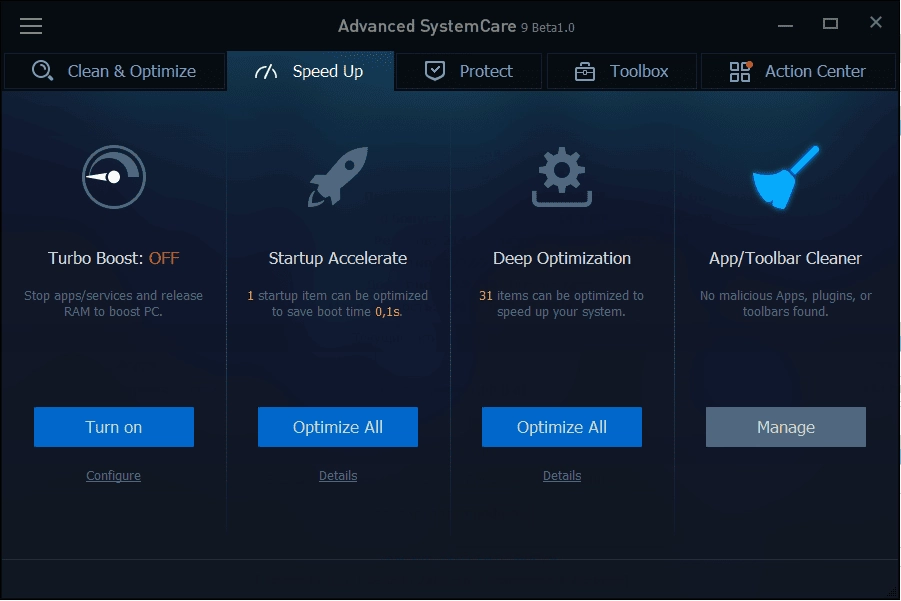 Активация IOBit Advanced Systemcare 9.0.0.599 beta 1.0
