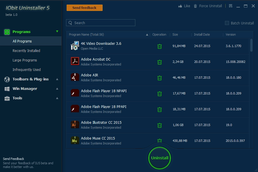 Активация IOBit Uninstaller 5.0.1.163 beta 1.0