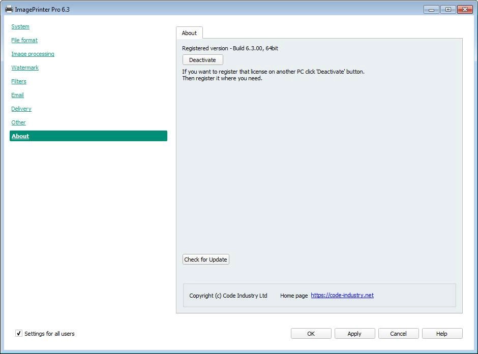 Активация ImagePrinter Pro 6.3