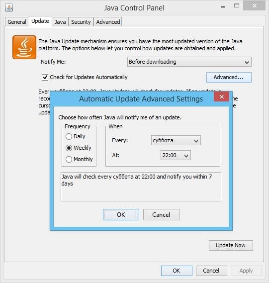 Активация Java SE Runtime Environment 8.0 Update 141
