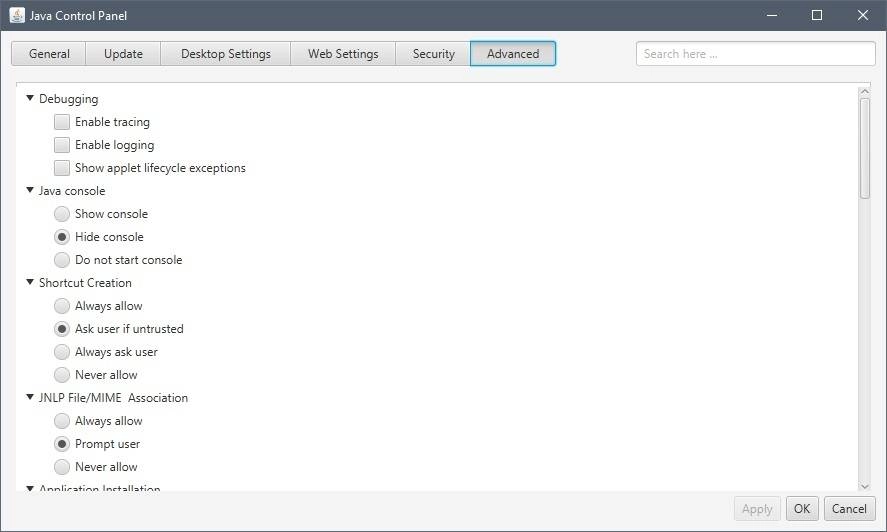 Активация Java SE Runtime Environment 9.0.4