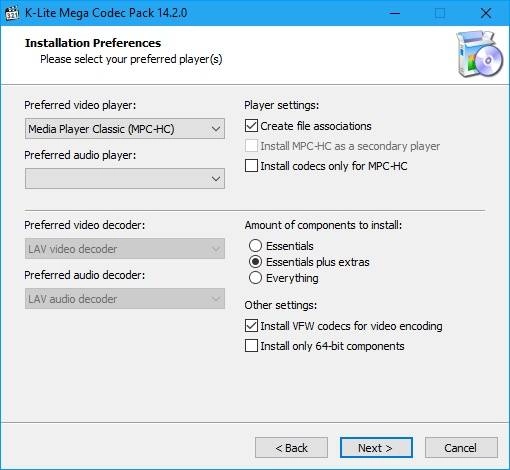 Активация K-Lite Codec Pack 14.2.0 Mega/Full/Standard/Basic