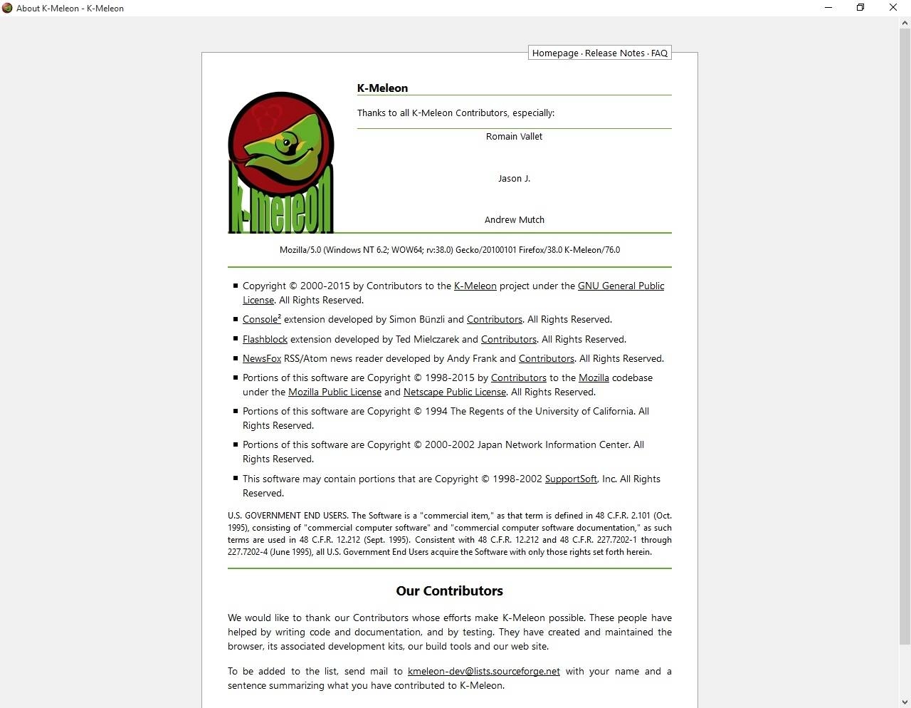 Активация K-Meleon 76.0 Beta 2 Update 2 Portable