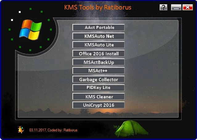Активация KMS Tools Portable 03.11.2017 by Ratiborus