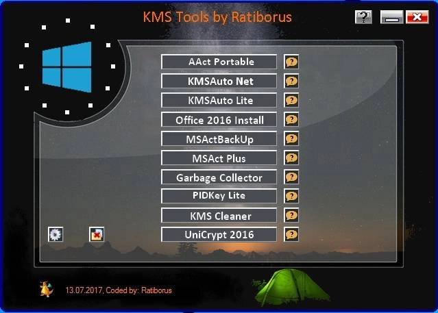 Активация KMS Tools Portable 07.08.2017 by Ratiborus