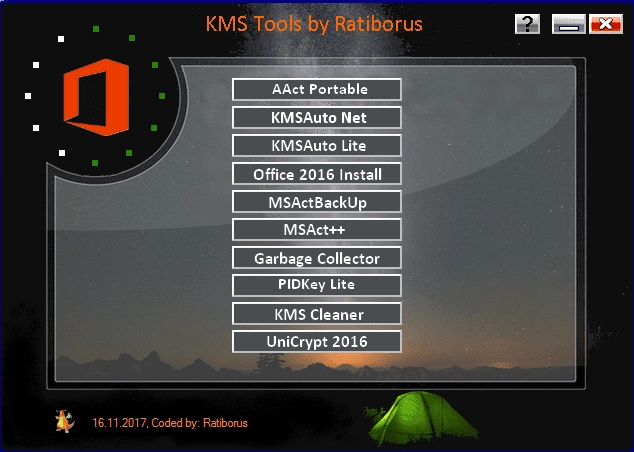 Активация KMS Tools Portable 15.12.2017 by Ratiborus