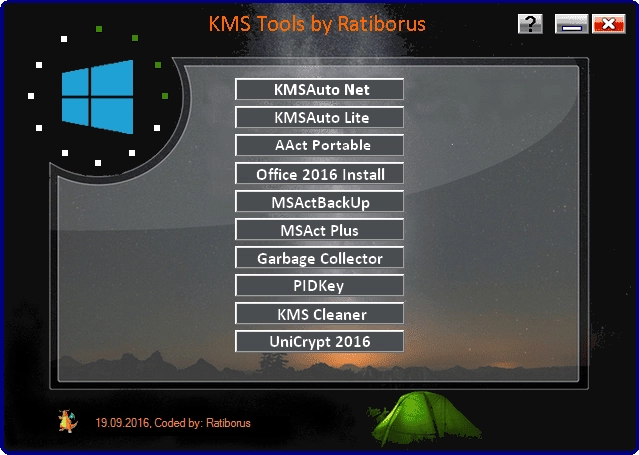 Активация KMS Tools Portable 19.09.2016 by Ratiborus