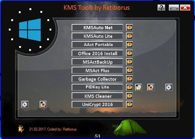 Активация KMS Tools Portable 21.02.2017 by Ratiborus