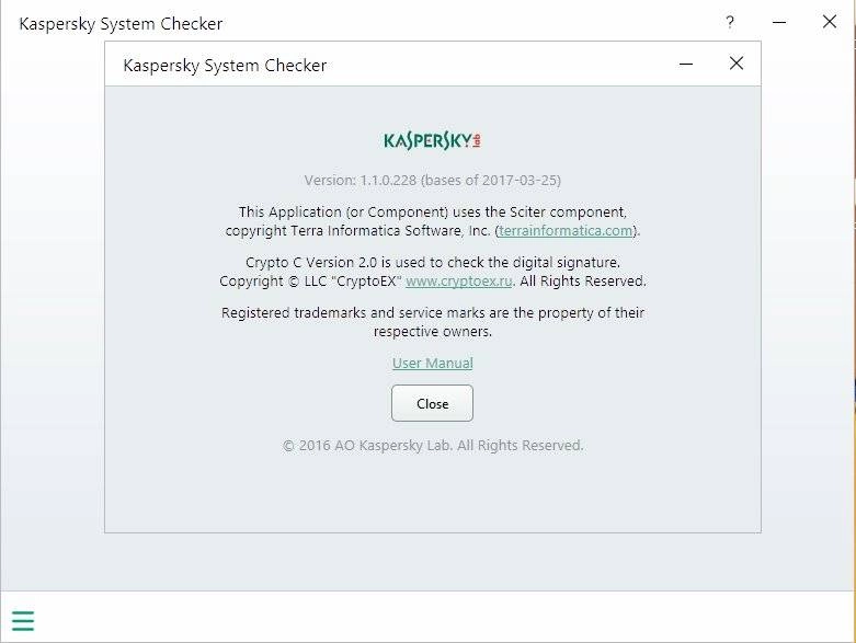Активация Kaspersky System Checker 1.1.0.228 Portable