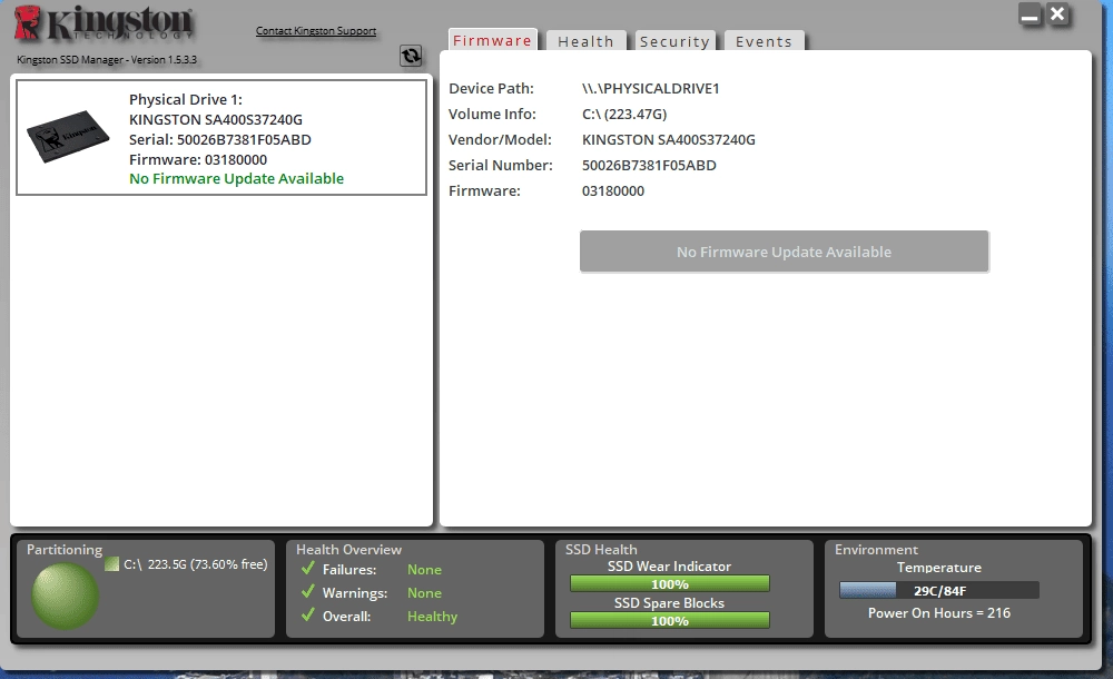 Активация Kingston SSD Manager 1.5.4.5
