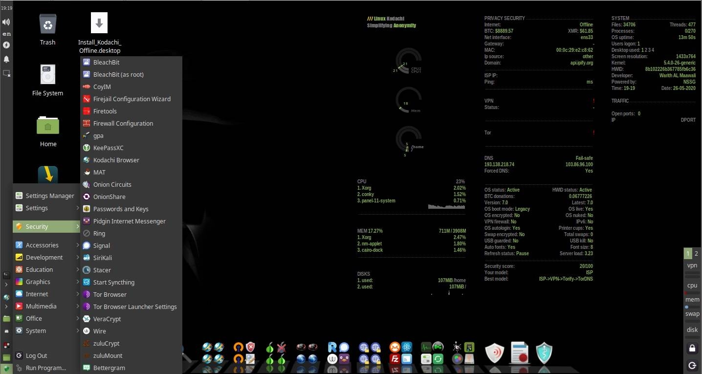 Активация Kodachi Linux 7.0 1xDVD