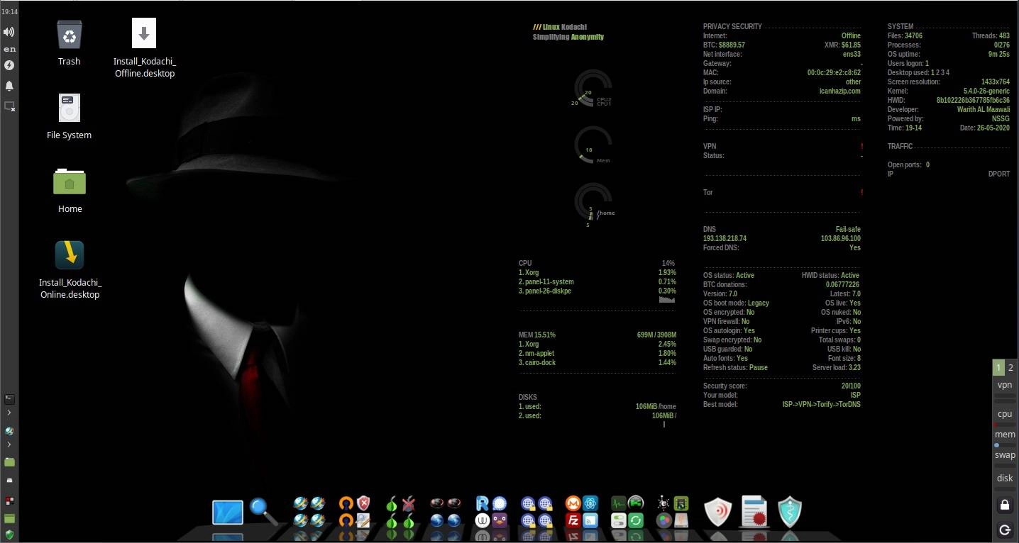 Активация Kodachi Linux 7.1 1xDVD