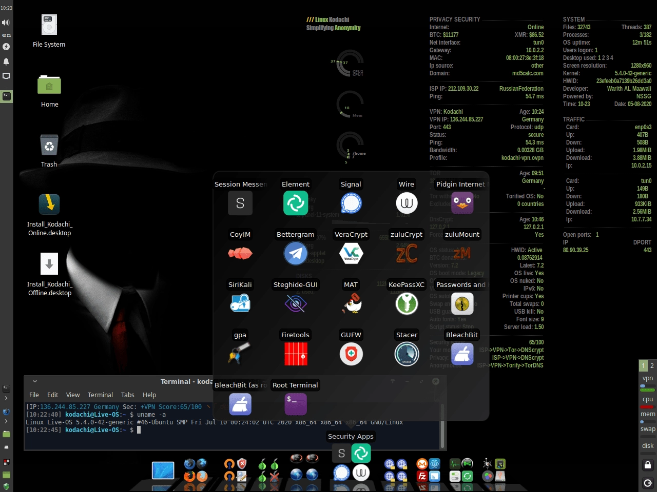 Активация Kodachi Linux 7.3 1xDVD