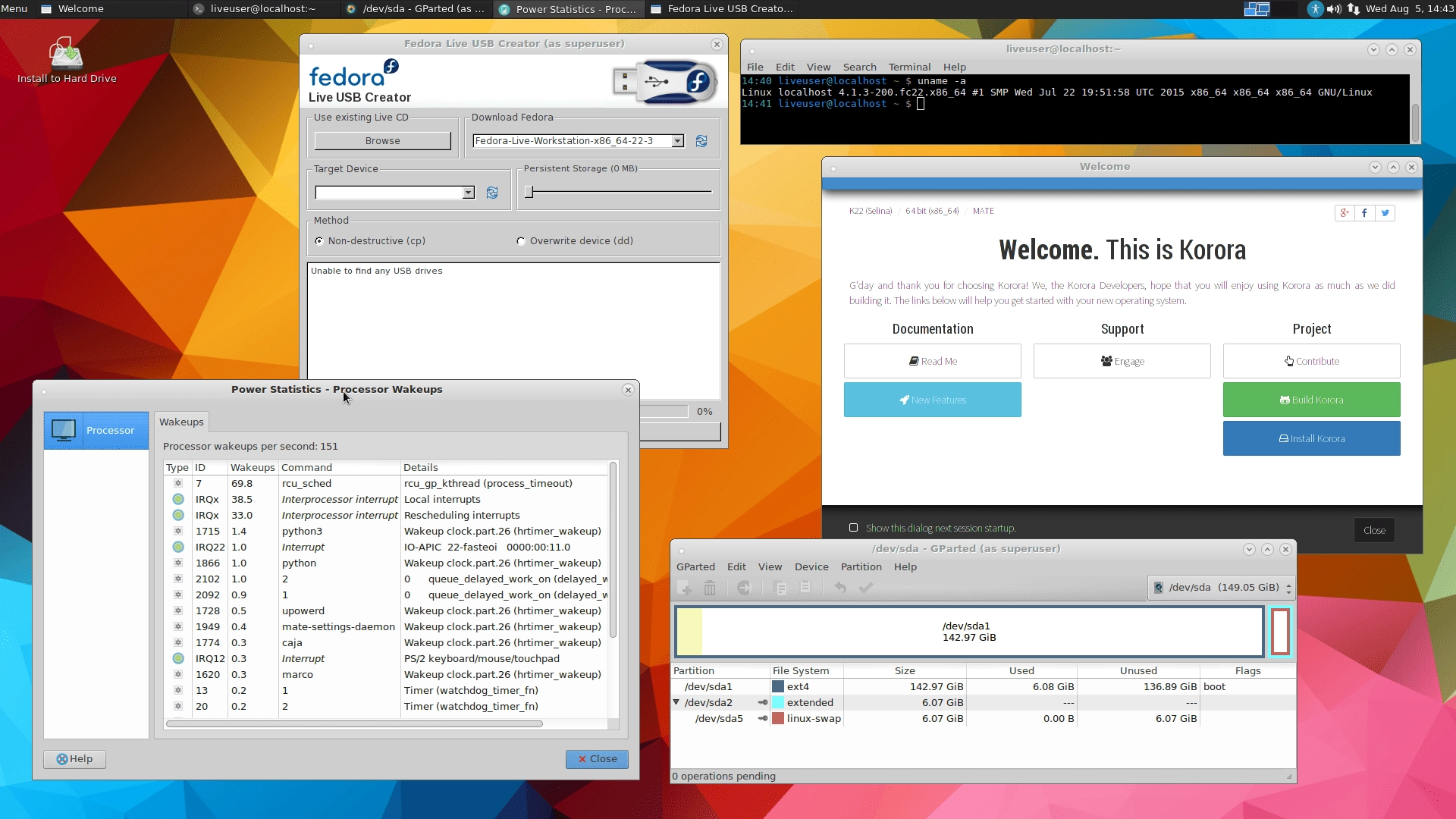 Активация Korora Linux 22 Live 5xDVD