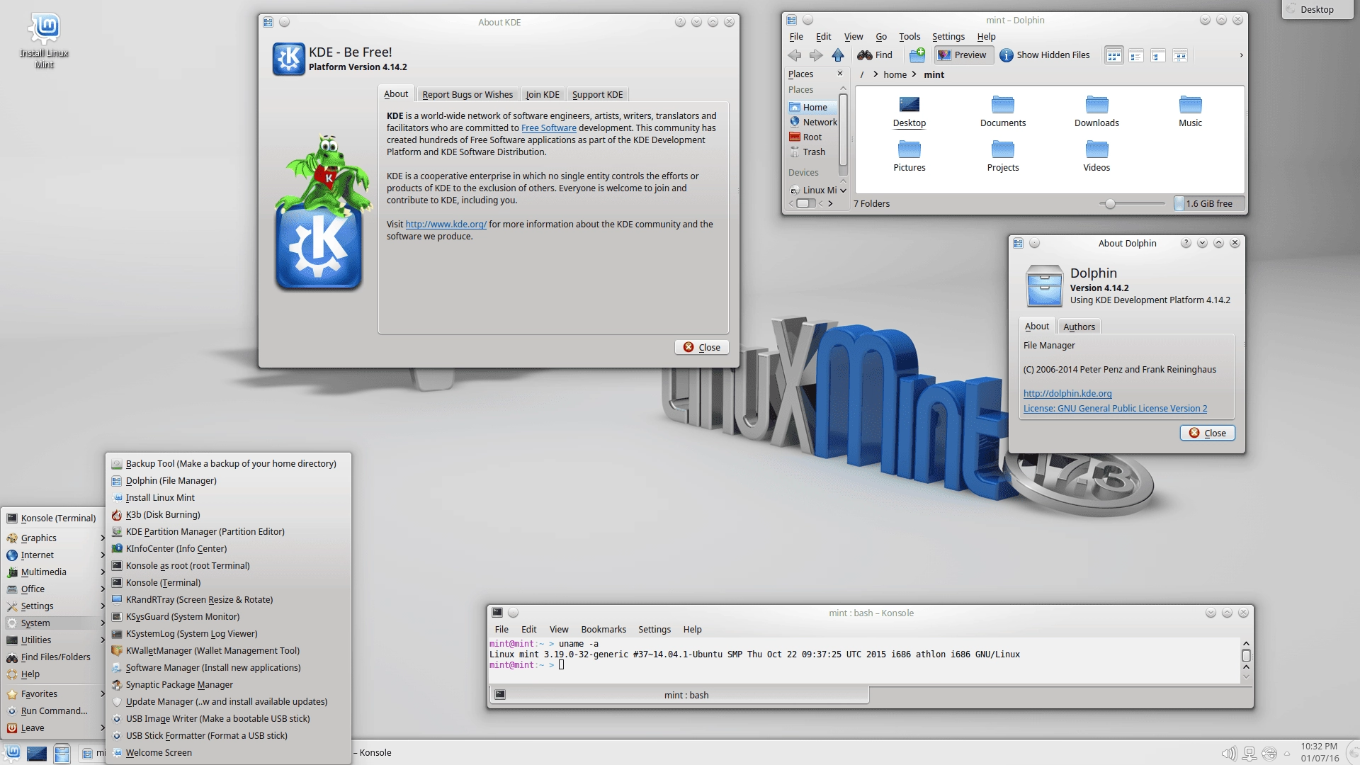 Активация Linux Mint 17.32 Rosa KDE 2xDVD