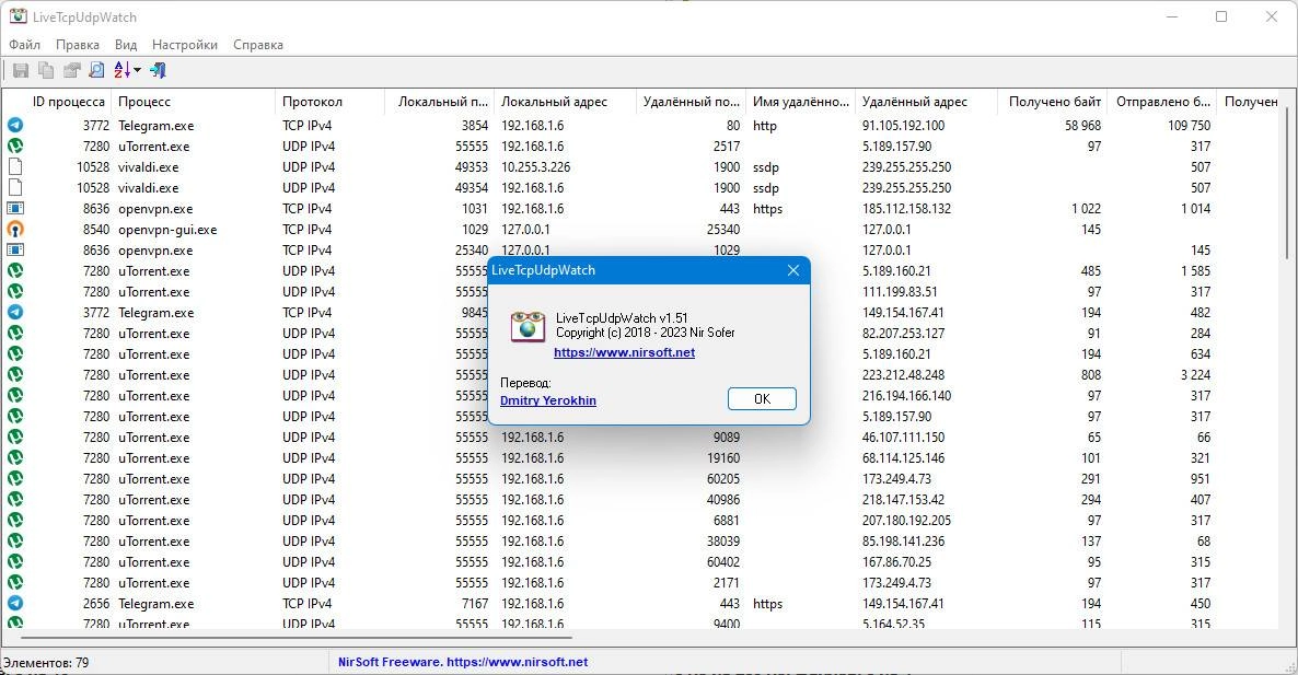 Активация LiveTcpUdpWatch 1.51 Portable