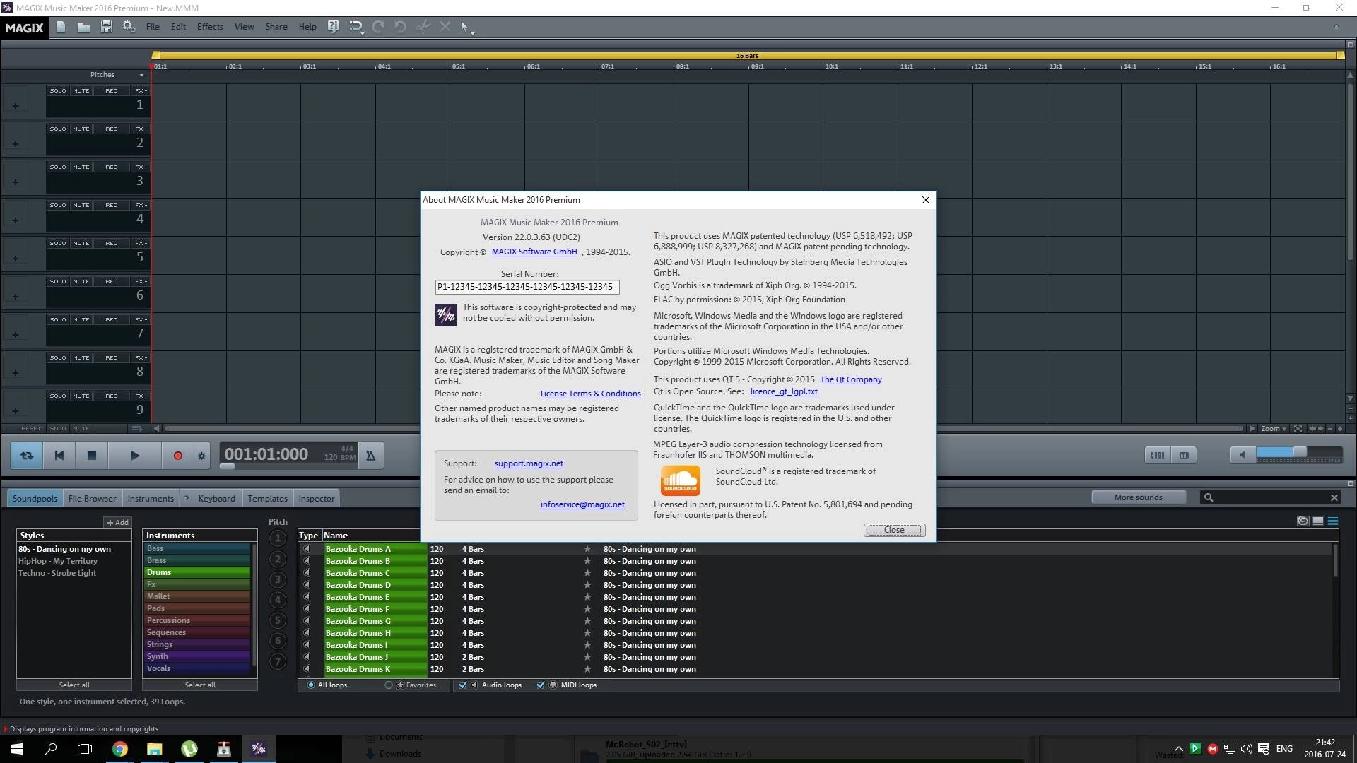 Активация MAGIX Music Maker Premium 22.0.3.63