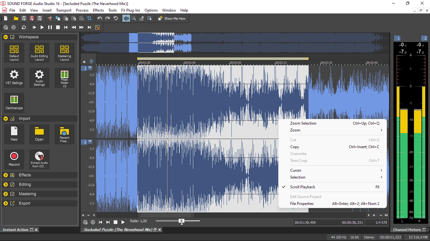 Активация MAGIX SOUND FORGE Audio Studio 16.1.2.59