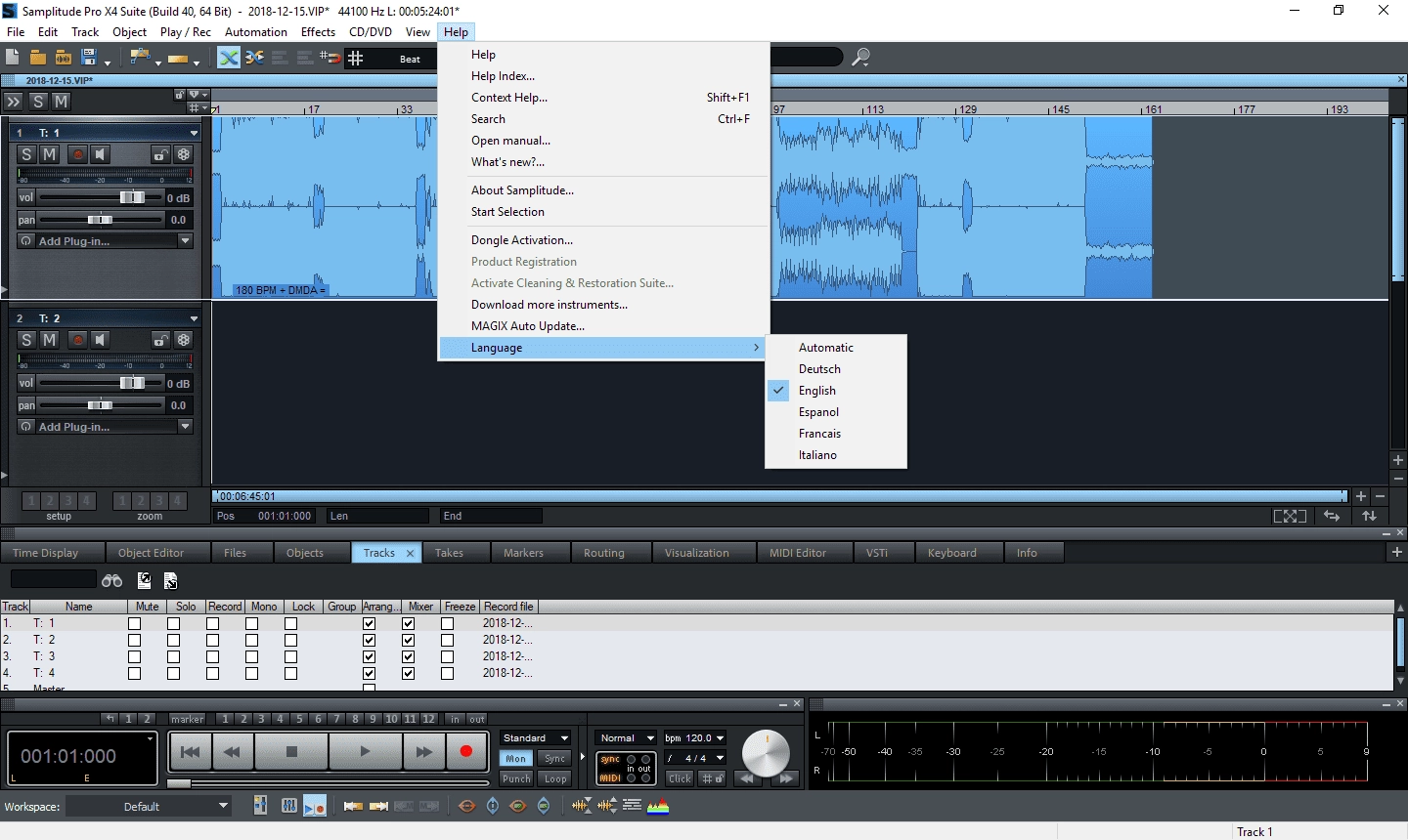 Активация MAGIX Samplitude Pro X4 Suite 15.4.1.645 + справка