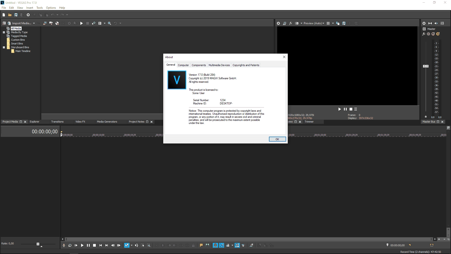 Активация MAGIX Vegas Pro 19.0.0.458