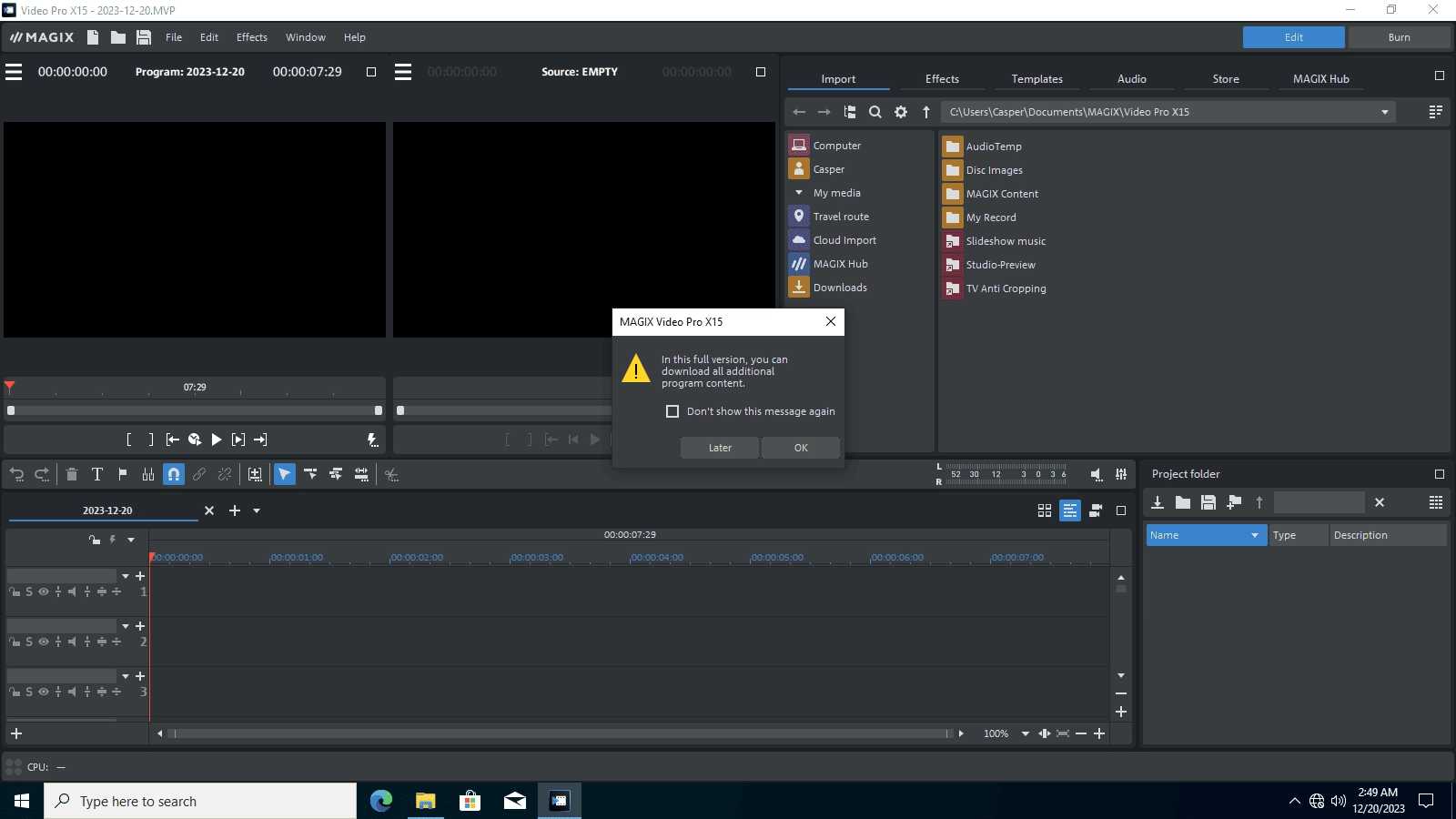 Активация MAGIX Video Pro X15 21.0.1.205