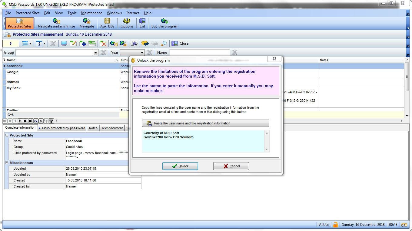 Активация MSD Passwords 1.6