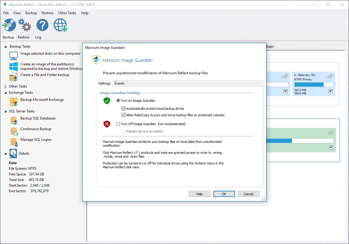 Активация Macrium Reflect 7.1.3196.0 x64 Home/Workstation/Server Plus