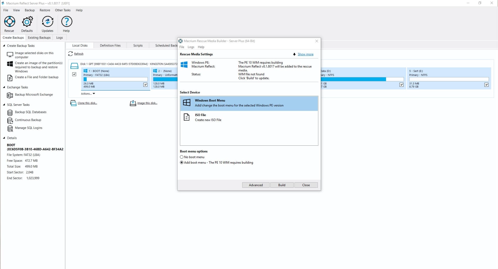 Активация Macrium Reflect 8.1.8017