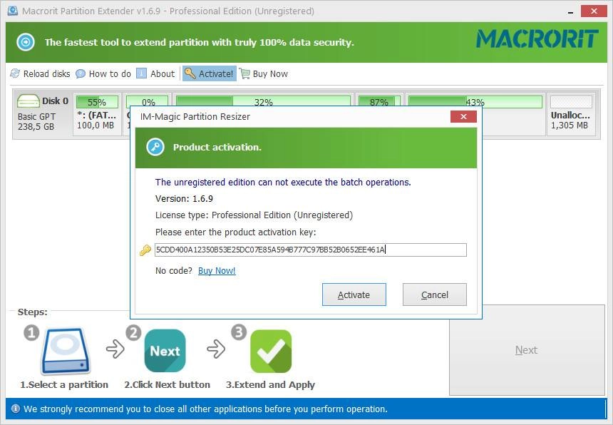 Активация Macrorit Partition Extender Pro 1.6.9 + Portable