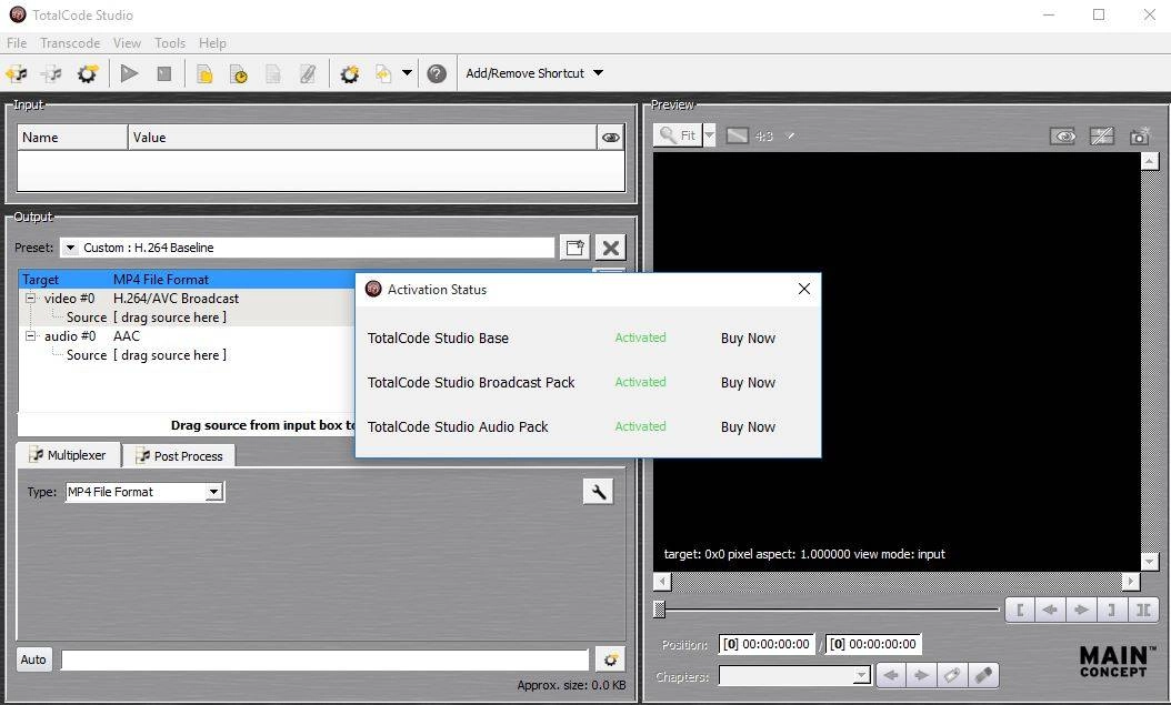 Активация MainConcept TotalCode Studio 3.5.1 build 22591 CE RePack by Team V.R