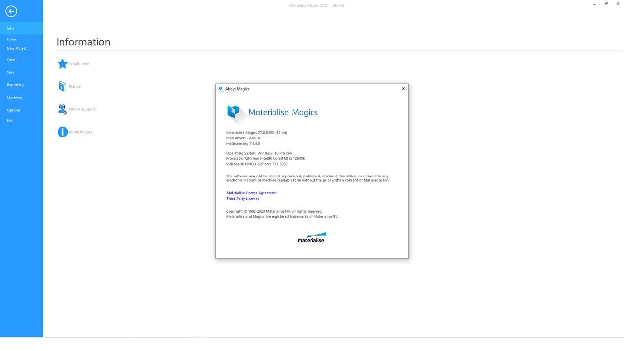 Активация Materialise Magics 27.0.0.934