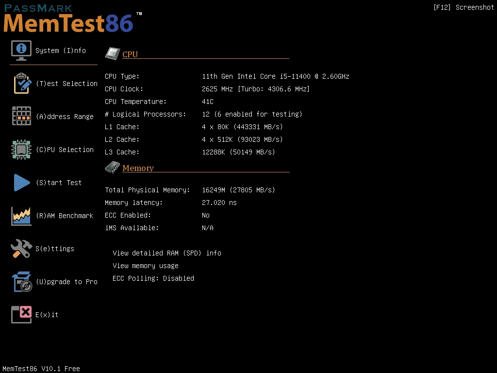 Активация MemTest86 10.2 Build 1000 Free
