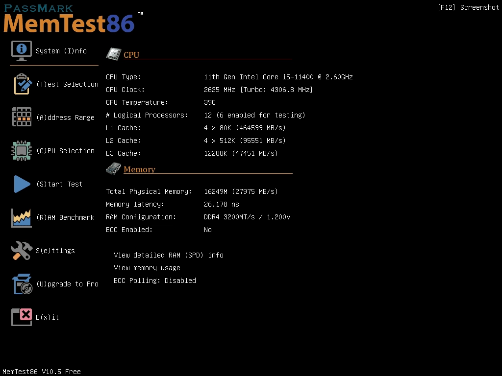 Активация MemTest86 11.2 Build 1000 Free