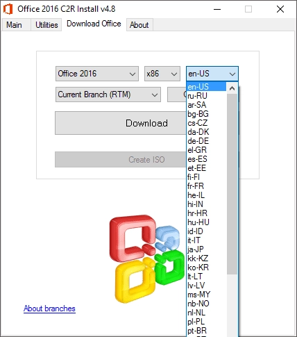 Активация Microsoft Office 2013-2016 C2R Install 4.8 by Ratiborus