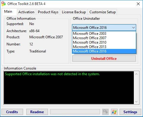 Активация Microsoft Toolkit 2.6 Beta 4