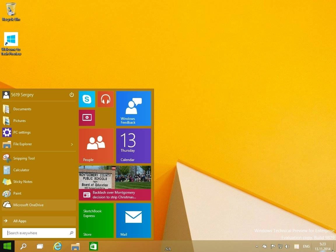 Активация Microsoft Windows 10 Enterprise Technical Preview 6.4.9879