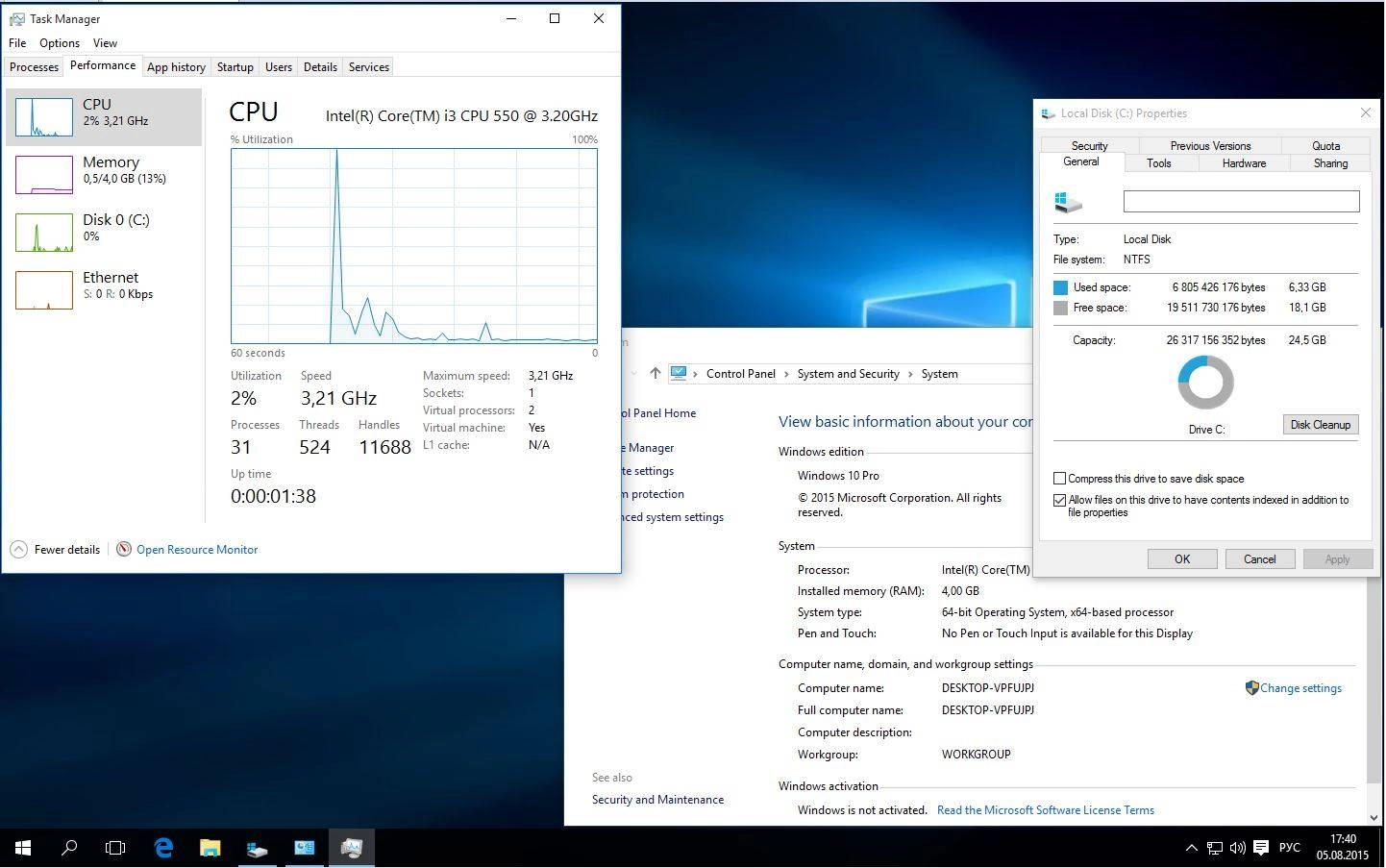 Активация Microsoft Windows 10 Pro 10240.16393.150717-1719.th1_st1 x64 EN PIP LITE by Lopatkin ENG
