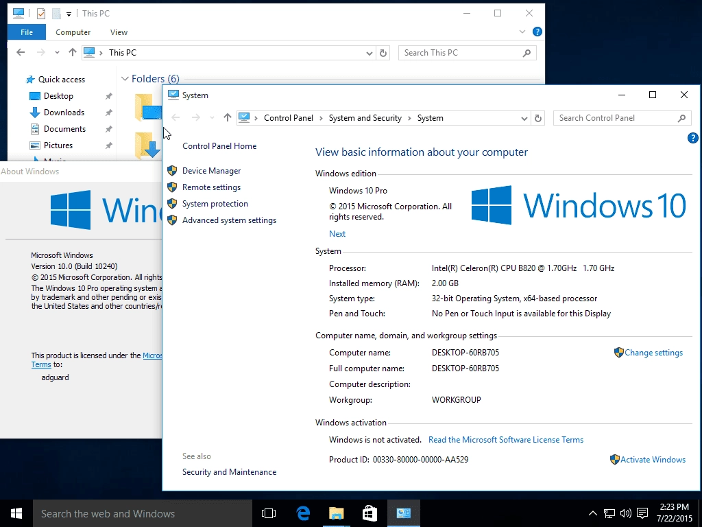 Активация Microsoft Windows 10 Pro-Home 10.0.10240 SIGN-OFF RTM