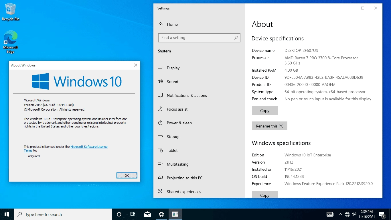 Активация Microsoft Windows 10.0.19045.2006 IoT Enterprise, Version 21H2 - Оригинальные образы от Microsoft MSDN