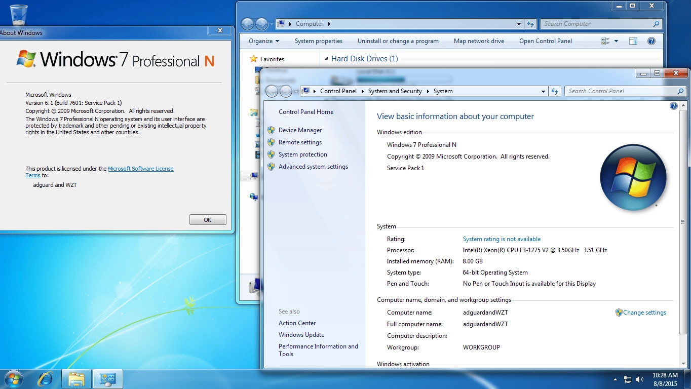 Активация Microsoft Windows 7 Pro N with SP1 - Оригинальные образы от Microsoft VLSC