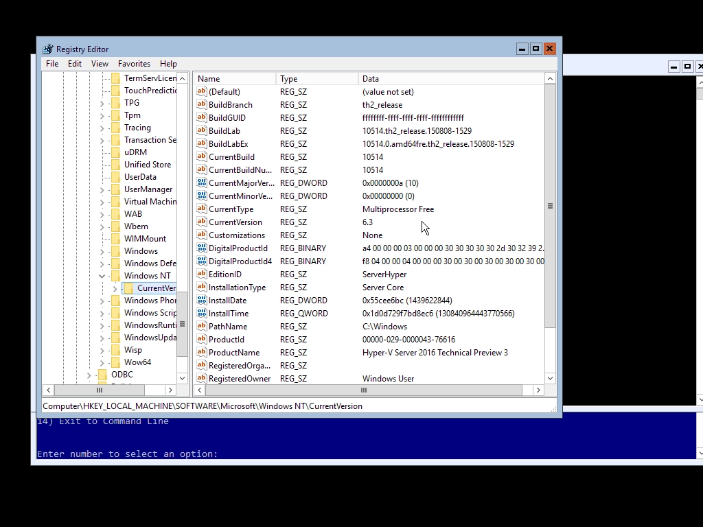 Активация Microsoft Windows Hyper-V Server Technical Preview 3 WZT