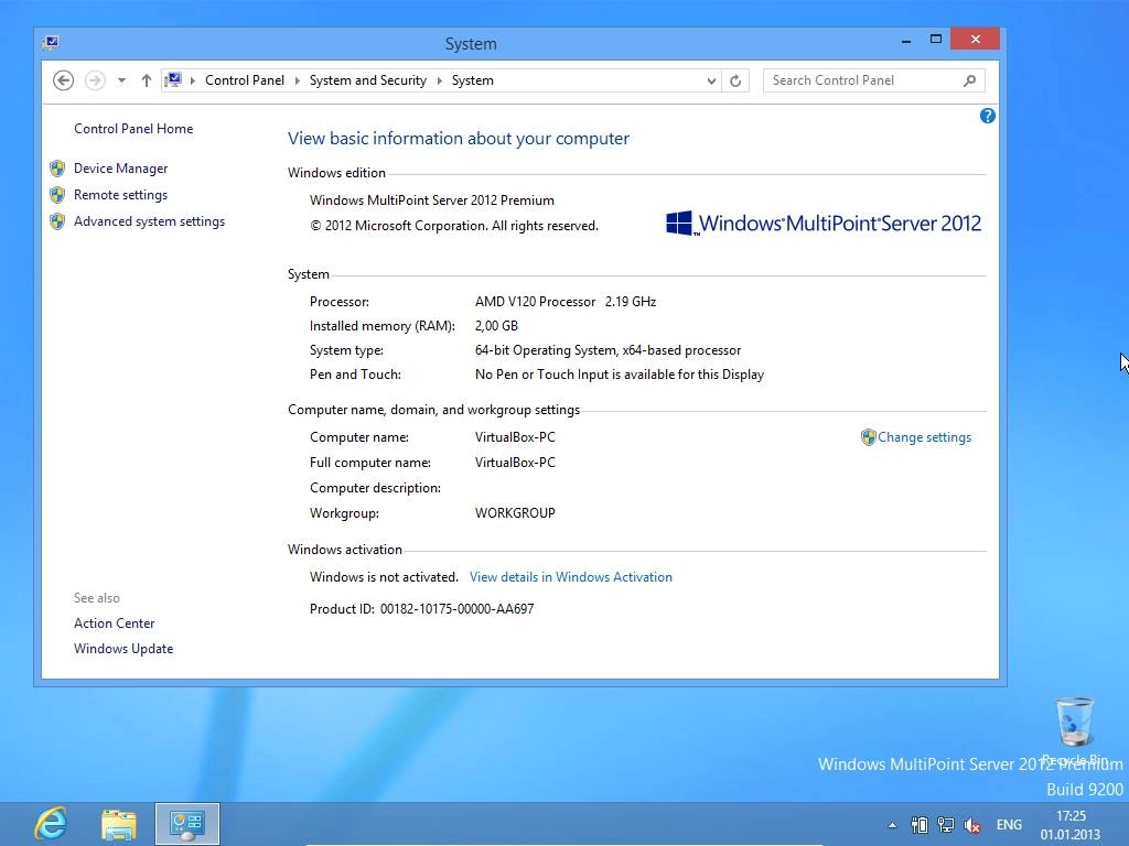Активация Microsoft Windows MultiPoint Server
